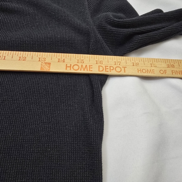 Aeropostale Stretch Black Waffle Knit Henley T Shirt Long Sleeve Y2K XL/TG - Picture 11 of 15